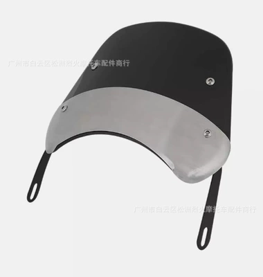 Motorcycle Safety Supplies Modified Small Windshield - black-small-windshield-with-iron-set