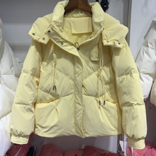 新款白鸭绒免洗羽绒服女短款韩版小个子保暖面包服加厚外套冬装