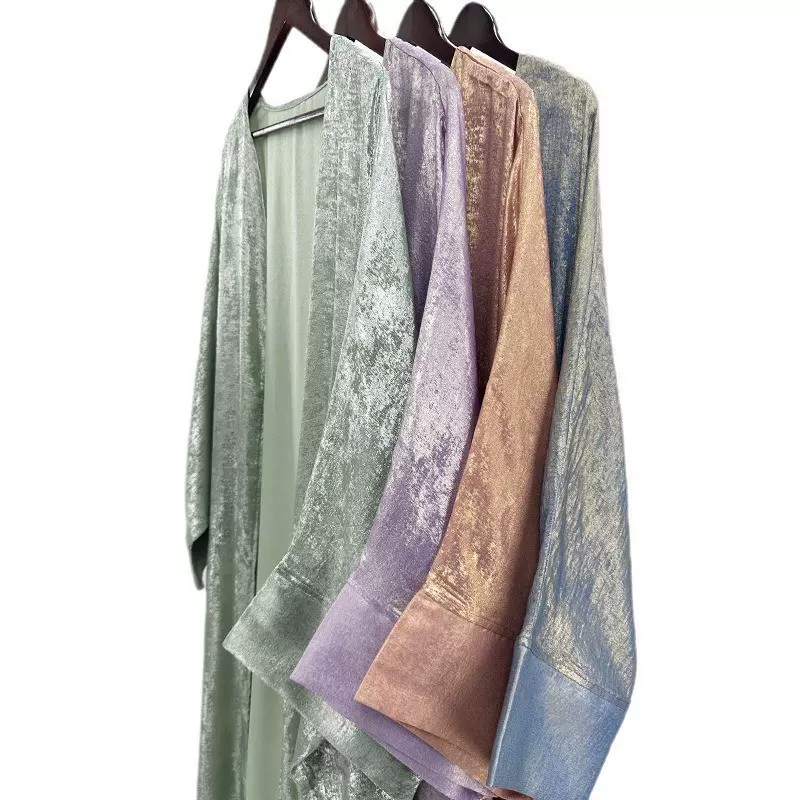 跨境女装外披中东abaya穆斯林烫金长袍迪拜土耳其女士大袍批发