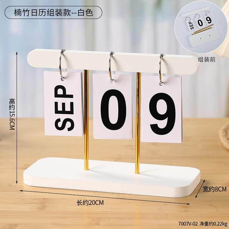 Madera Flip calendario escritorio creativo personalizado escritorio calendario hogar escritorio calendario joyería simple decoración decorativa de la tabla