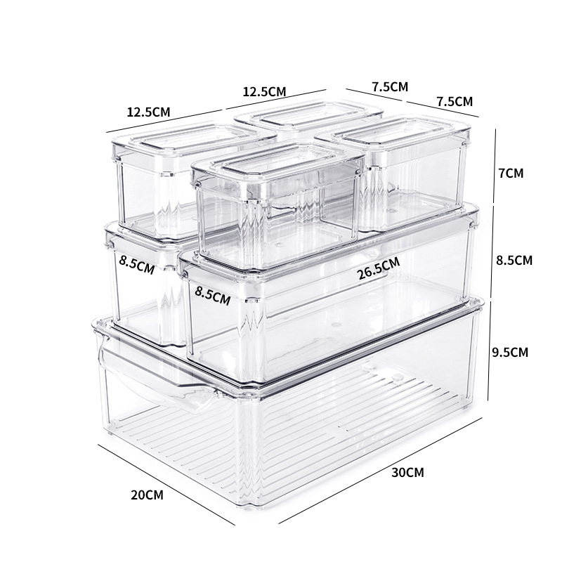 Caja de almacenamiento de refrigerador Caja de dumpling congelada de 7 piezas Caja de almacenamiento de alimentos transparente para el hogar Caja de clasificación de organización