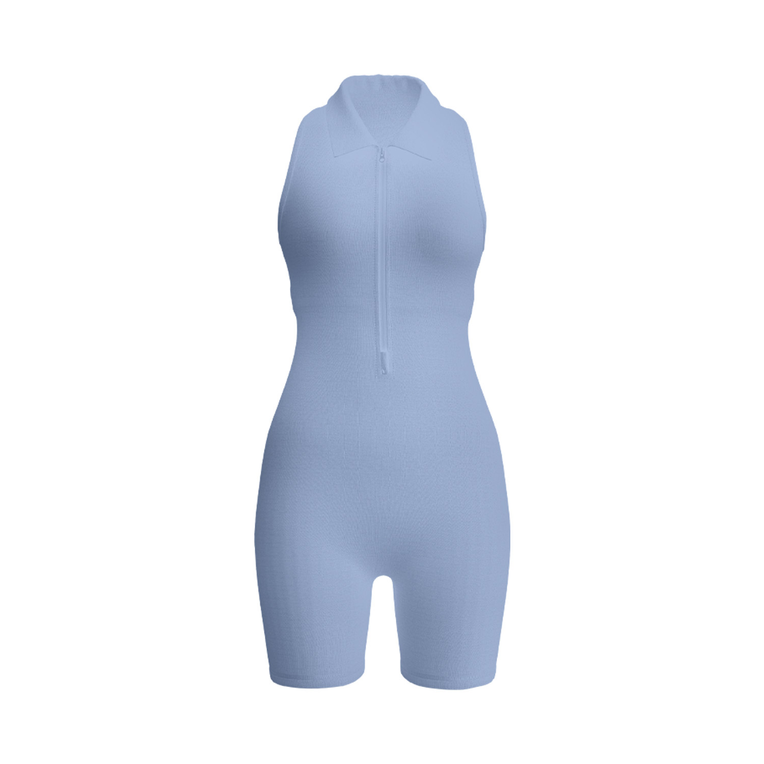 Zona transfronteriza Deportes europeos y americanos Hermoso mono espalda cremallera solapa melocotón nalgas yoga pantalones cortos de una pieza