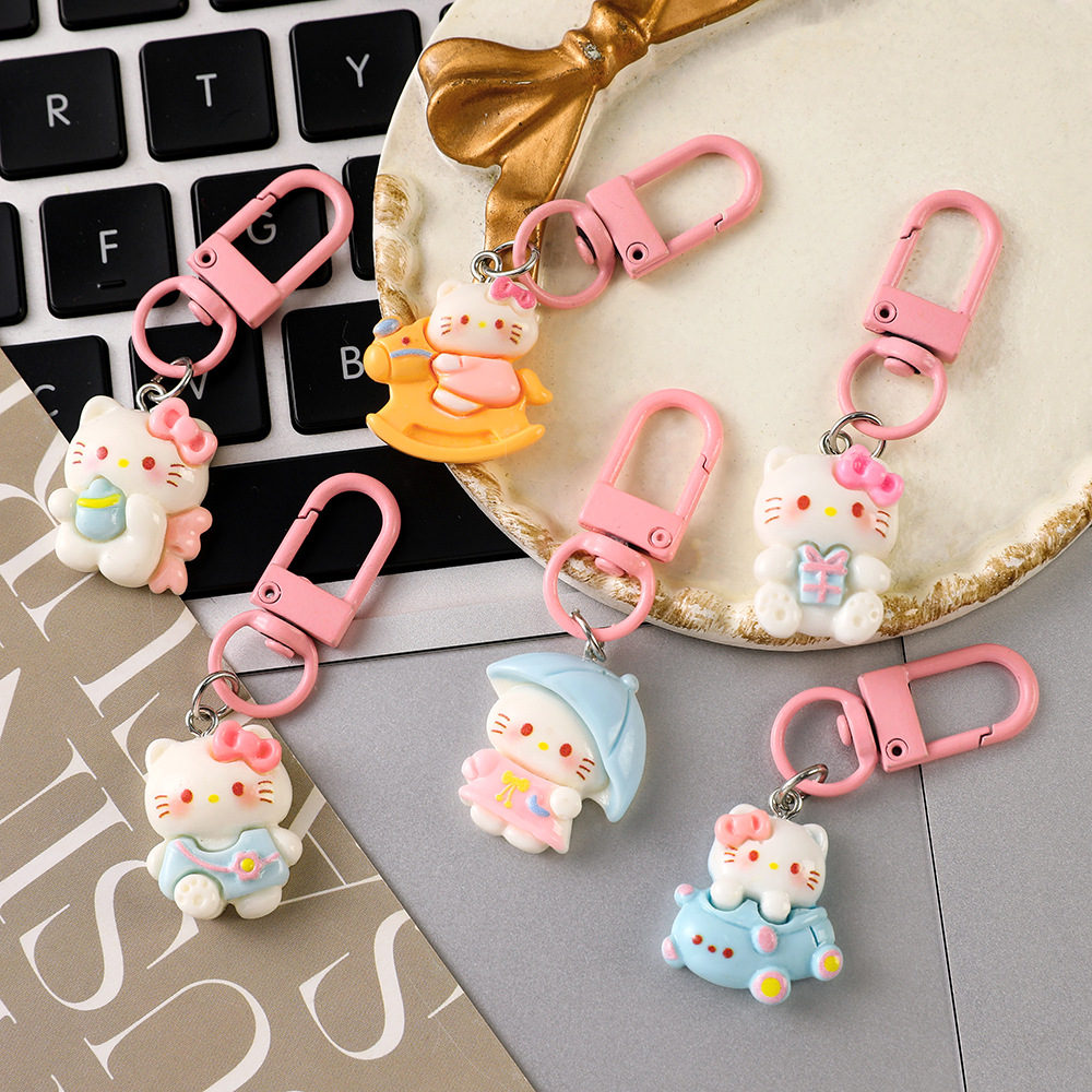 Animal Kitten Keychain AirPod Protective Cover Headphone Shell Pendant DIY Mobile Phone Case Lanyard Wrist Strap Pendant