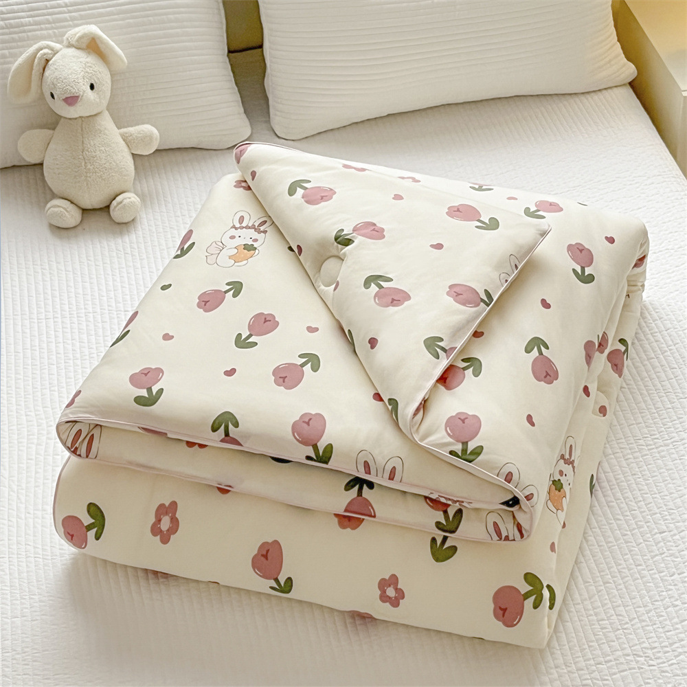 Edredón infantil de invierno, algodón de tejido de leche suave, 80% fibra antibacteriana, lavable y amigable con la piel
