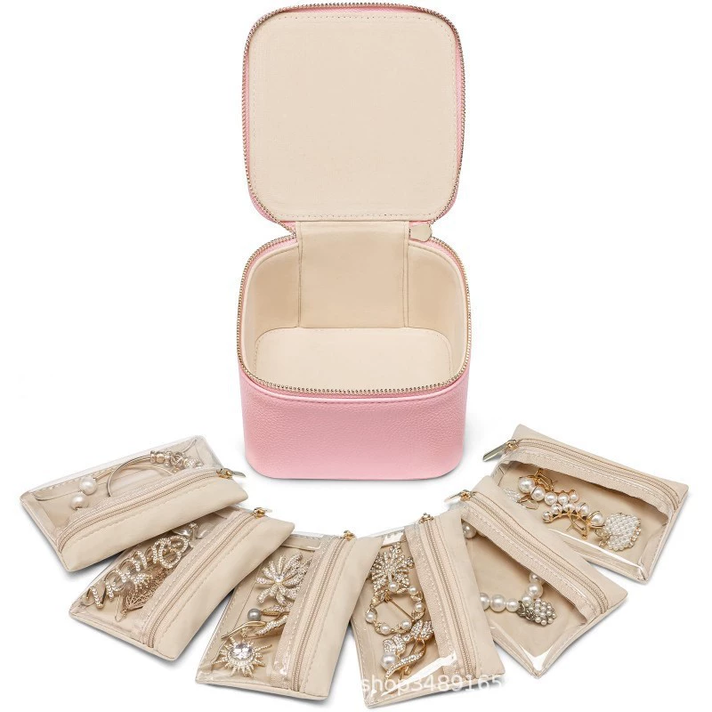 (Торговля через границу), система хранения, серьги, украшения, принадлежности, коробка хранения, переносной банки для хранения, подарочная коробка, браслет, ожерелье, натуральная кожа