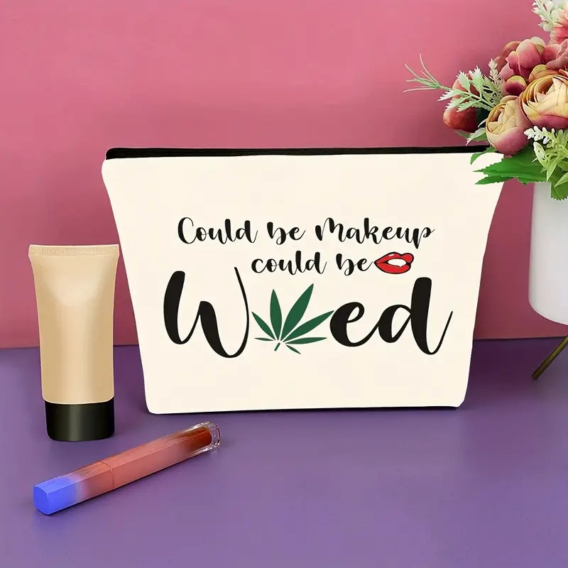 Cross-border Temu Carta Popular decoración Lino impresión a doble cara bolsa de cosméticos bolsa de almacenamiento bolsa de cremallera multifuncional de las mujeres