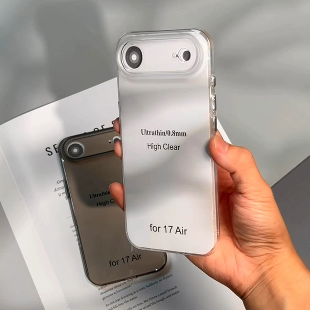 Bayer Ultra-Thin Non-Yellowing Tpu Suitable for Iphone17 Mobile Phone Case Metal Button Transparent Apple 16Pro Soft Case