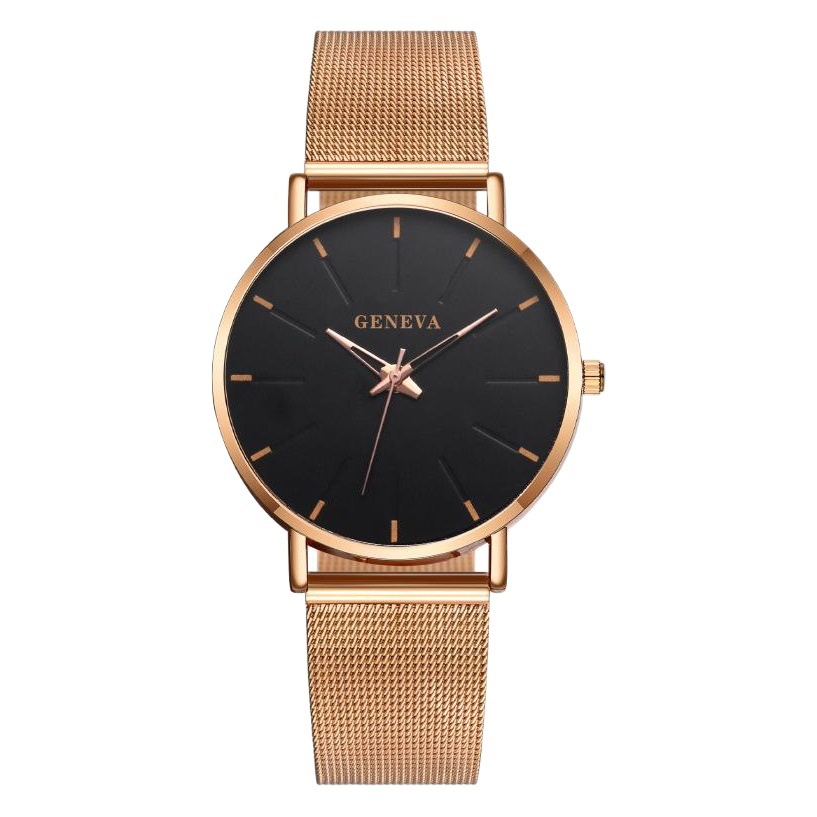 Comercio exterior caliente AliExpress moda azul aguja Ginebra reloj de los hombres correa de malla reloj de cuarzo entrega de una sola pieza