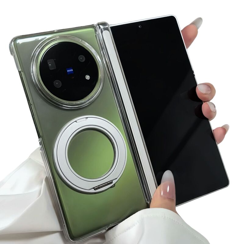 适用vivoxfold5手机壳透明双中轴铰链保护XFold5旋转磁吸支架pc壳|undefined