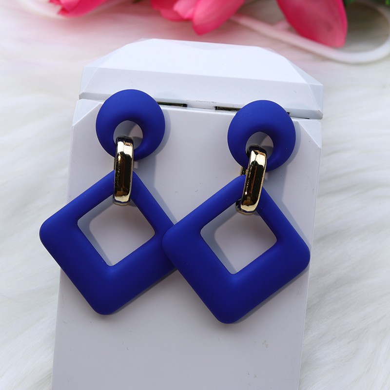 Holiday Occasion 1 Pair Retro Rhombus Spray Paint Arylic Drop Earrings