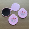 Color printing pattern folding single -sided mirror folding single -sided round makeup mirror mini convenience mirror