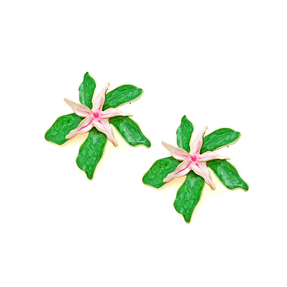 1 Paar Lässig Blume Emaille Zinklegierung Ohrstecker display picture 4