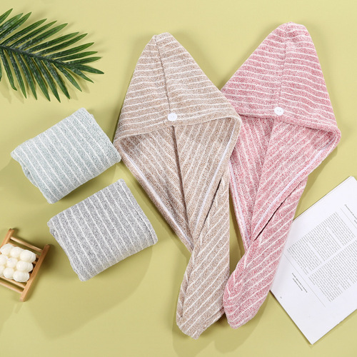 Coral Velvet Hair Drying Cap & Shower Cap for Girls: Thickened, Highly Absorbent, Quick-Drying, Cute Cartoon-Embroidered Single or Double-Layer Headscarf