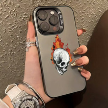 外贸火焰骷髅头适用苹果17/16/15pro手机壳14promax13/12/11X欧美
