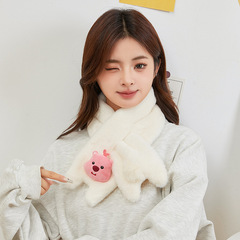 Wholesale winter warm scarf and turtleneck for women, sweet and cute cartoon scarf, four-corner scarf and turtleneck manufacturer