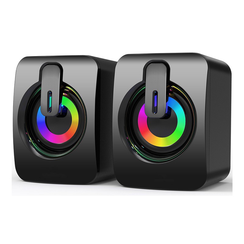 USB ordenador portátil de audio de oficina en casa Juego e-sports de escritorio RGB altavoz colorido con cable de gran volumen