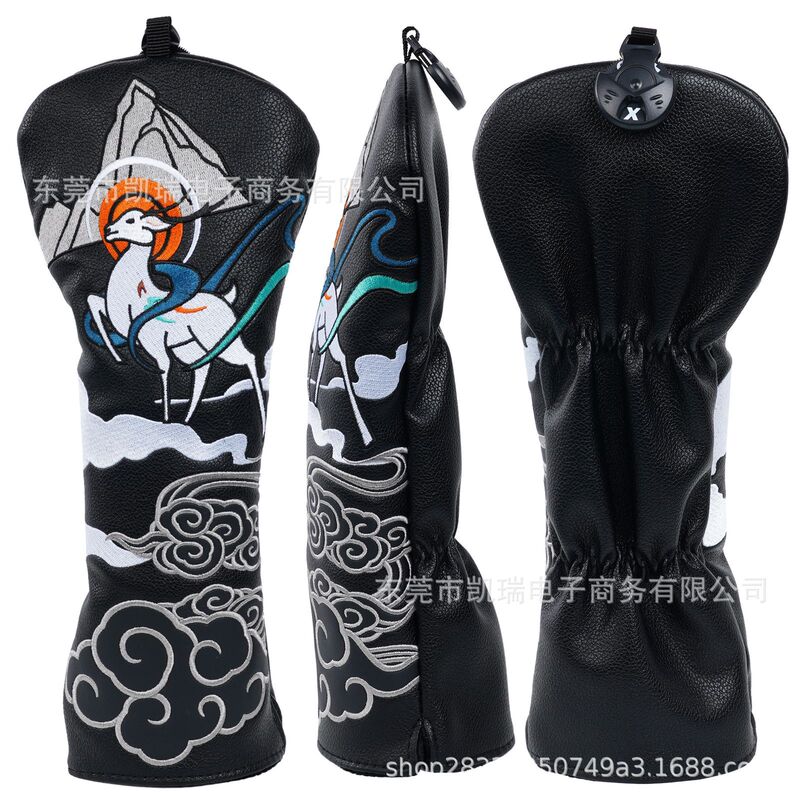 工場スポットゴルフキャップカバーGolf Headcover中国風京劇九色鹿ゴルフクラブカバー|undefined