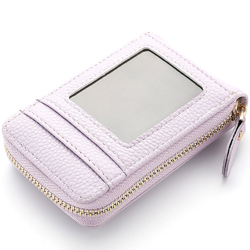 Short accordion card holder women's card holder women's fashion simple ID holder small and exquisite card holder zipper coin purse for women