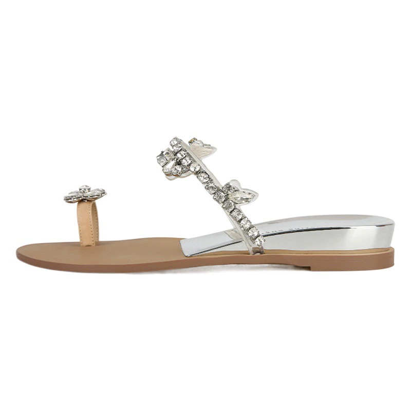 Босоножки на танкетке со стразами для мам из винограда, женские летние 2023, Новые Флип-сандалии на плоской подошве Fairy Wind Beach для верхней одежды