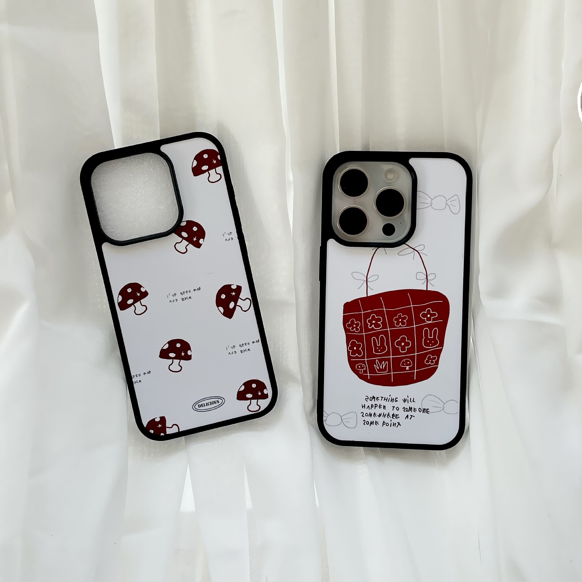 Dibujos animados de nicho Graffiti elefante para Apple 16ProMax funda para teléfono móvil 15Pro Hongos rojos 14/13 Mujer 15PM