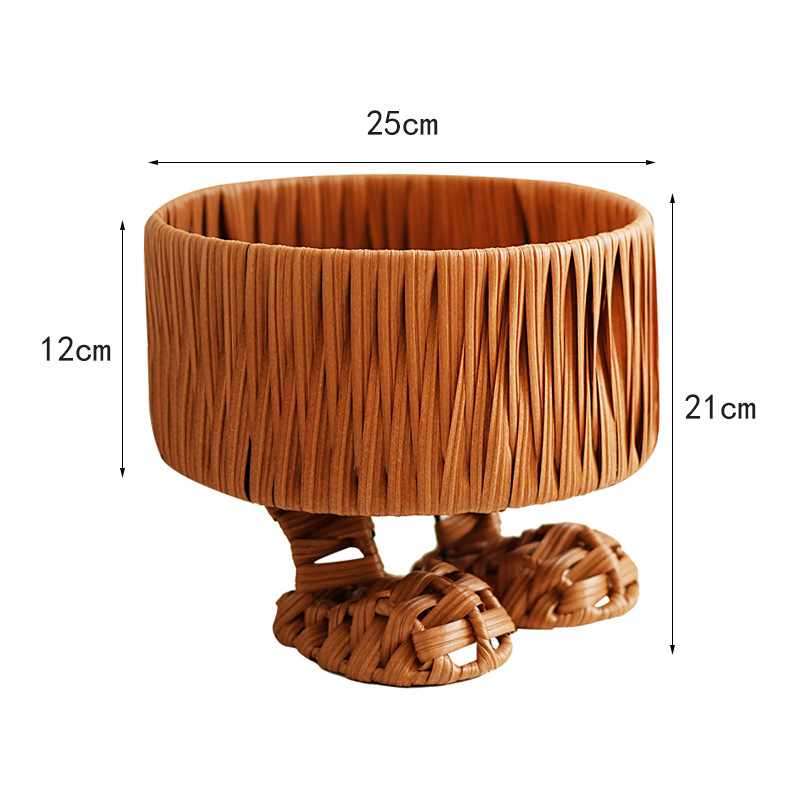 Canasta redonda de Ratán de imitación de pies grandes
