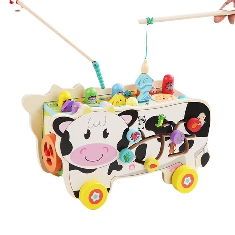 Transfronterizo piano de madera para niños golpeando hámster bebé capacidad de coordinación mano-ojo golpeando ratón remolque juguetes educativos