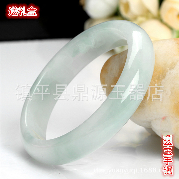 Natural A-Grade Guizhou Jadeite Bracelet, Guizhou Jade Color Bracelet for Women, Jade Bracelet with Green Flower Design, Gift Bracelet