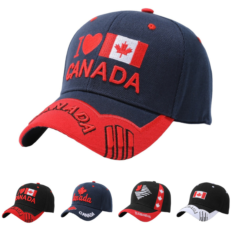 Cross-border CANADA flag letter embroidered baseball cap for men, maple leaf cap for women, trucker sun hat for foreign trade Cross-border CANADA flag letter embroidered baseball cap for men, maple leaf cap for women, trucker sun hat for foreign trade