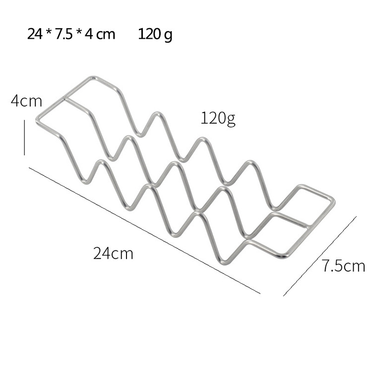 En stock en forma de W burrito estante de la torta 304 taco Pancake rack taco TITULAR DE ACERO INOXIDABLE