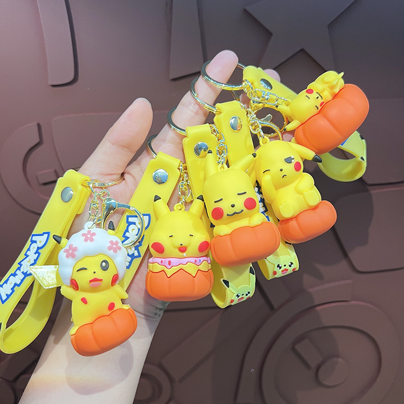 Nuevos dibujos animados calabaza Pokémon llavero de silicona lindo muñeca mochila para automóviles accesorios de regalo