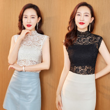 百搭假领蕾丝衫秋冬打底无袖气质显瘦新款弹力蕾丝假领子女长款