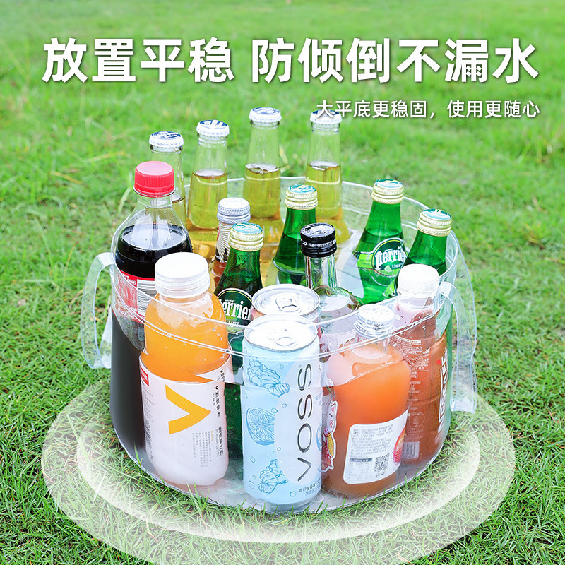 折叠水盆露营野餐脸盆透明水果盆洗衣盆携便式旅行外出洗漱盆通用|undefined
