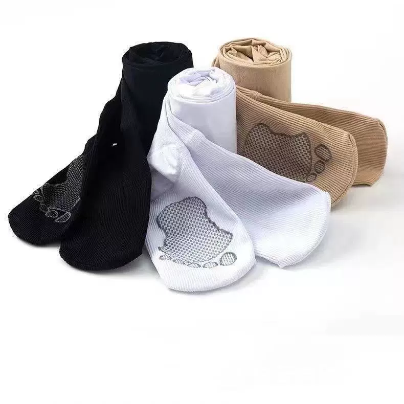 Летние и осенние тонкие детские колготки для взрослых телесного цвета, чулки, белые танцевальные носки для девочек, белый танцевальный фут с принтом