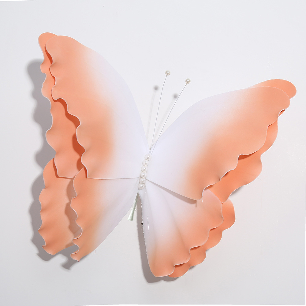 Nueva mariposa de color fantasía flores de decoración de boda flores artificiales simulación artesanía mariposa de seda de color