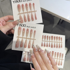 预制甲裸色渐变腮红逃之夭夭精品甲油胶喷涂半成品穿戴式美甲批发
