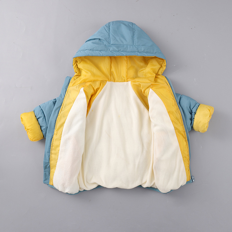 Otoño e invierno Abrigo acolchado de algodón para niños Abrigo con capucha engrosada para hombres y mujeres Abrigo acolchado de algodón para niños de estilo coreano