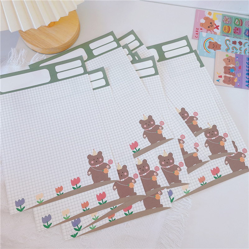 Lollipop Bear Cute Creative Memo Book B5 Large Tearable Non-Adhesive Square Memo Pad Notepad