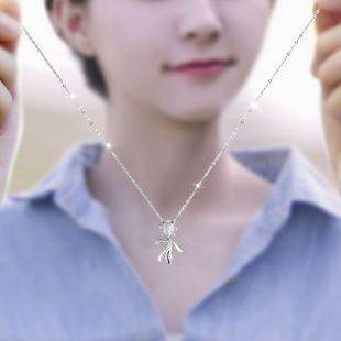 Hot Selling Niche 925 Necklace Women's Sterling Silver Clavicle Chain Simple Pendant Sweater Birthday Gift Silver Jewelry Versatile Girls