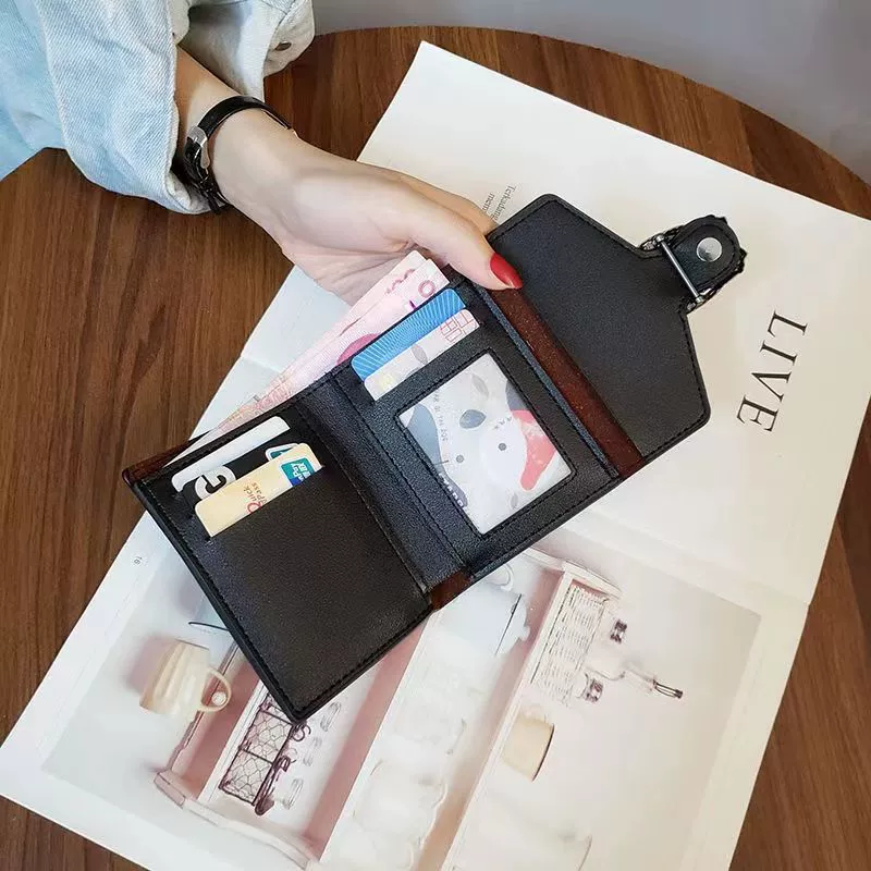 Short wallet, capacious universal card holder for secondary school students, compact design