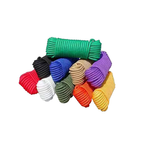 Colorful Nylon Braided Rope Outdoor Drying Decoration Braiding Rope Camping Tent Colorful Bundling Core Rope