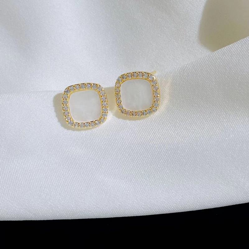 2024 neue koreanische Mode übertrieben Diamant einfache quadratische Geometrie Ohrringe für Frauen_voghion.com