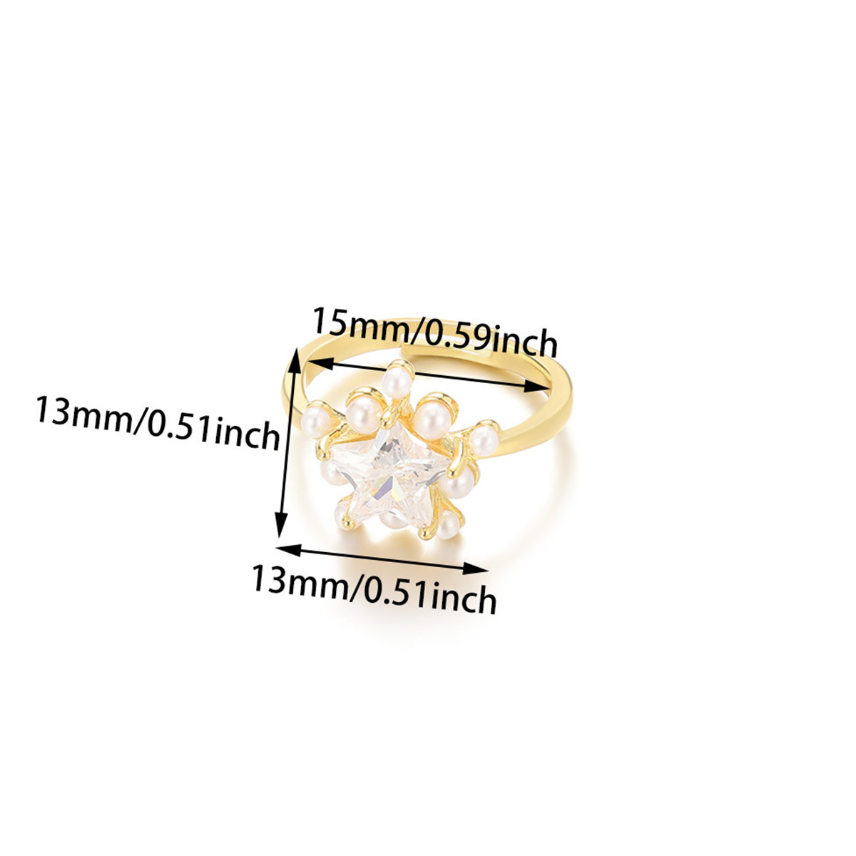 Artificial Rhinestones, Imitation Pearl Inlay Material Wholesale Jewelry Elegant Simple Style Geometric Butterfly Imitation Pearl Copper Plating Open Rings