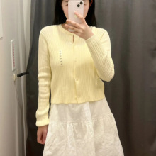 2025春新款圆领针织衫罗纹开衫薄外套上衣女童K474811