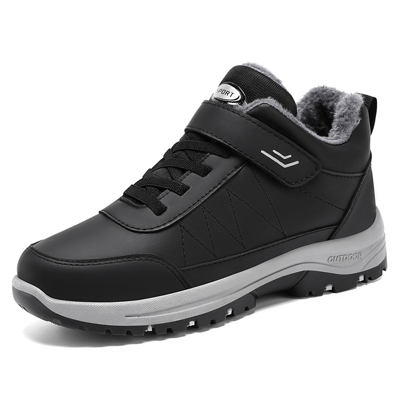 Zapatos de algodón masculino invierno más velcro engrosado botas de nieve casuales al aire libre velcro zapatos de caminar para hombres y mujeres