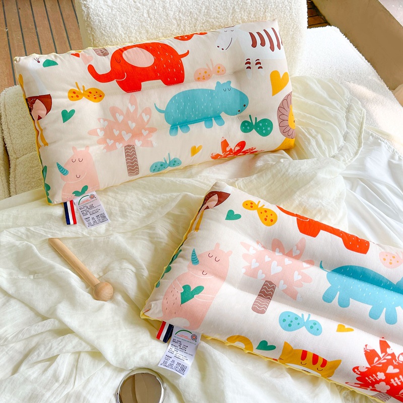 Cotton cartoon children's soothing bean pillow washable student cotton pillow kindergarten small pillow core factory wholesale