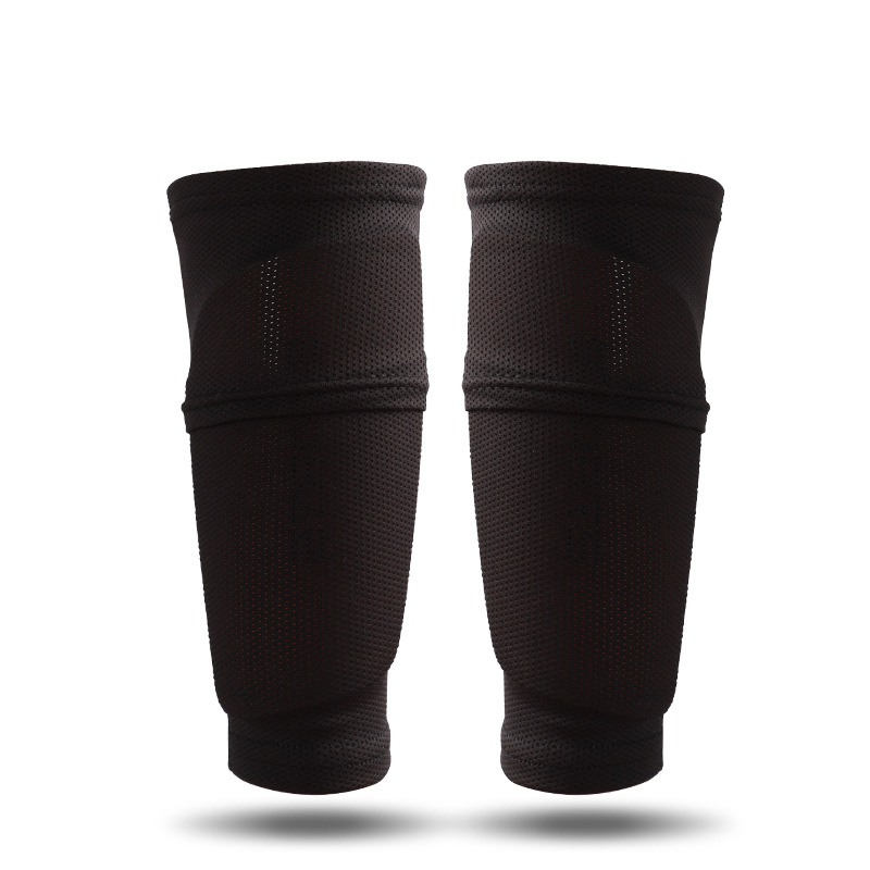 Shiwei nuevo estilo de la pierna de fútbol de inserción de malla elástica transpirable calcetines de doble capa fija adultos niños protección