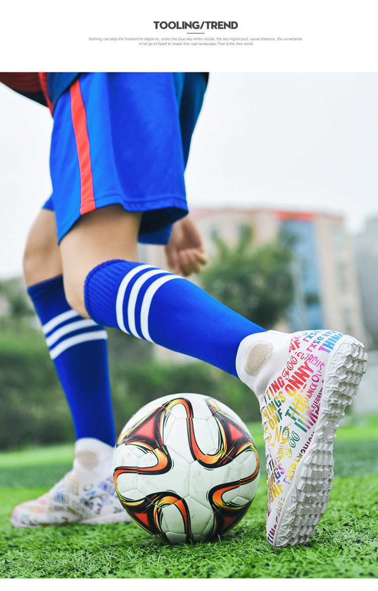 High Top Soccer Boots For Youth Competitive Training And Turf Play_voghion.com