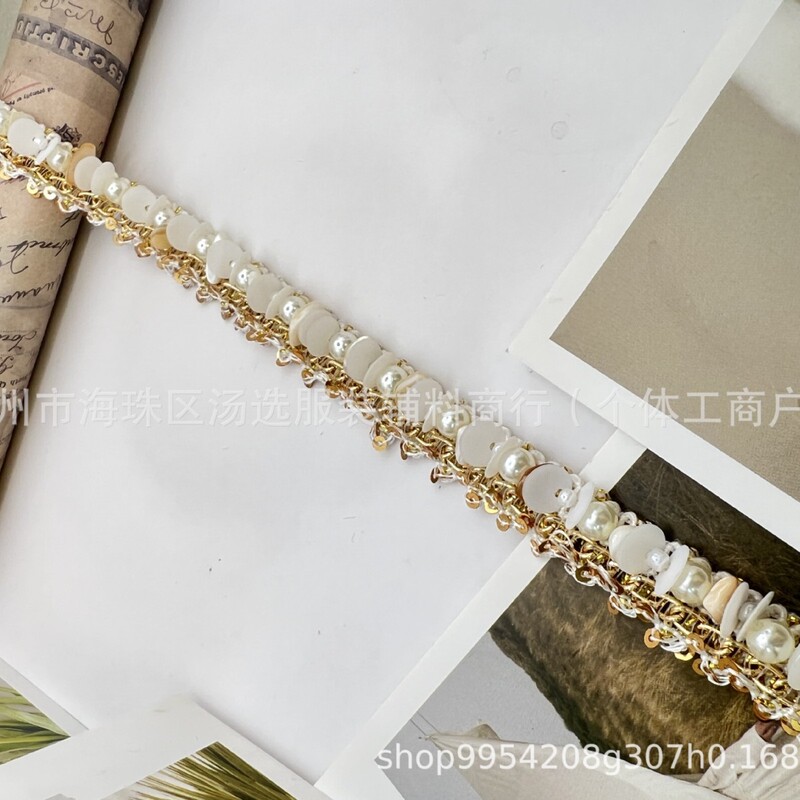 新しいハイエンドの重い手作りスパンコールパール手織り diy 衣類のウェディングドレス小さなフレグランス衣類アクセサリー|undefined