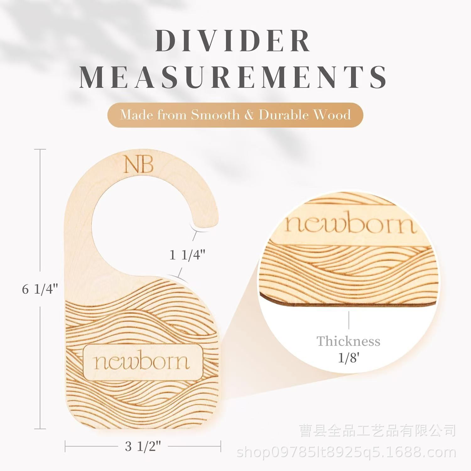 Nuevo estilo transfronterizo de madera ropa para bebés marca de separación lindo tamaño del mes del bebé fabricante de separadores al por mayor