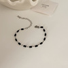 Black square small design advanced agate bracelet, 2023 collection, light luxury style, high-quality style